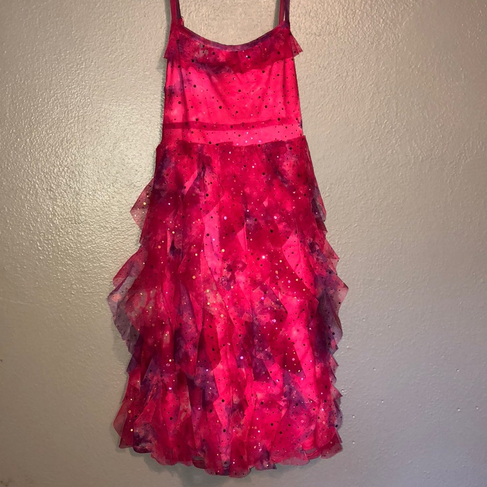 Girls Pink Ruffle Dress
